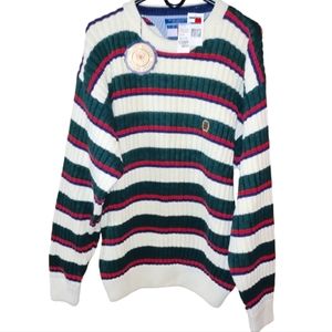 NEW Tommy Hilfiger Men's Medium Oversized Chunky Heavy Knit 100% Cotton Sweater